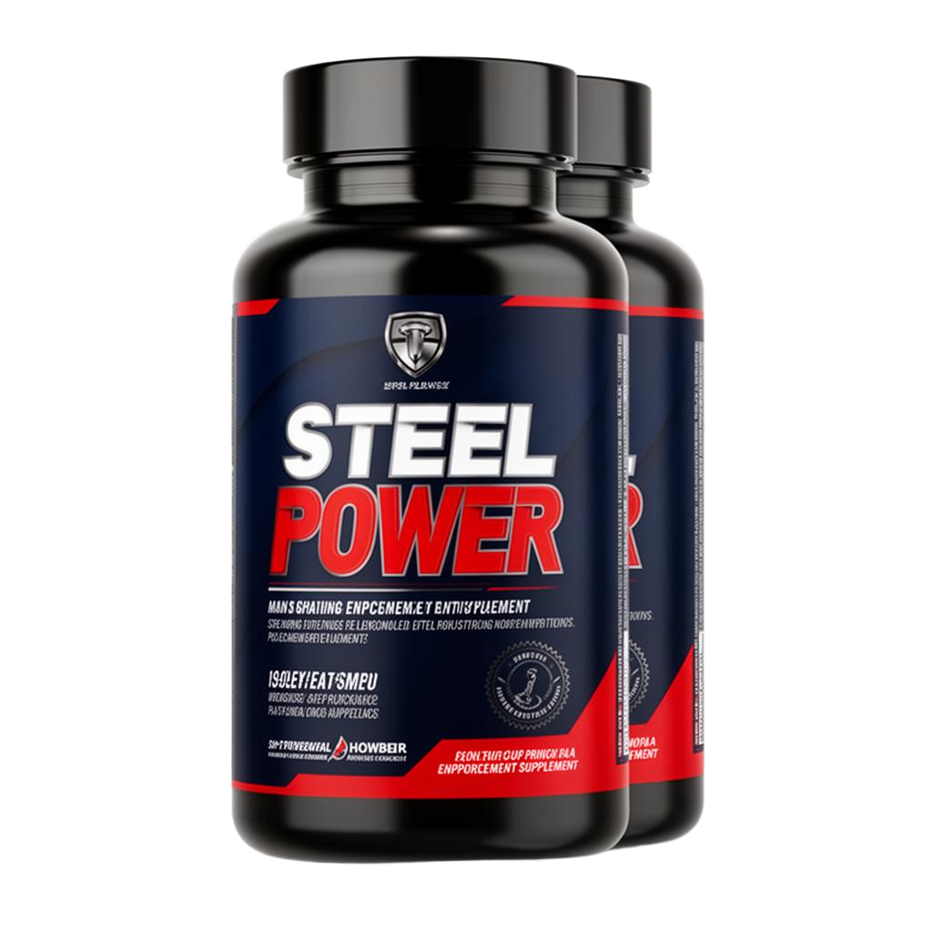 Steel Power supplement bottles